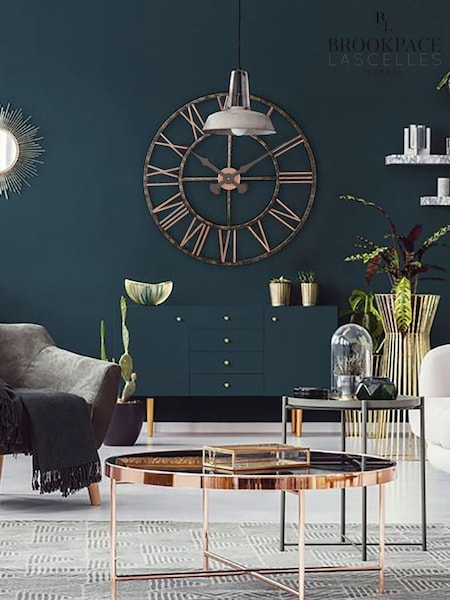 Brookpace Lascelles Black Copper Vintage Outdoor Clock with Copper Numerals (F70087) | £150