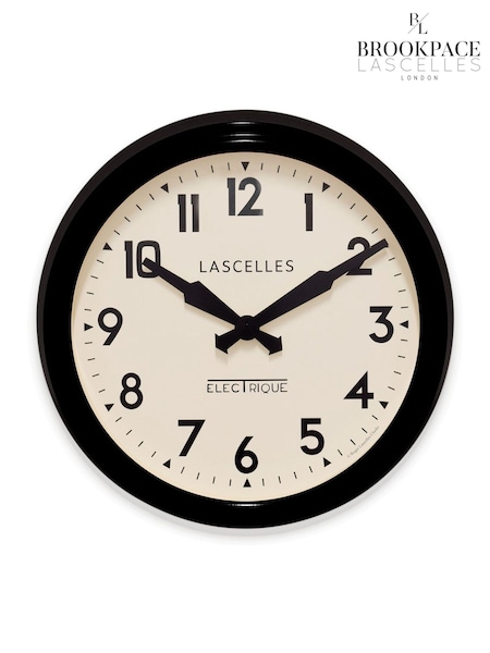 Brookpace Lascelles Black Retro Wall Clock (F70088) | £80