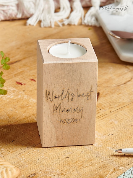 Wooden Mothers Day Candle Holder by No Ordinary Gift (F70121) | £26