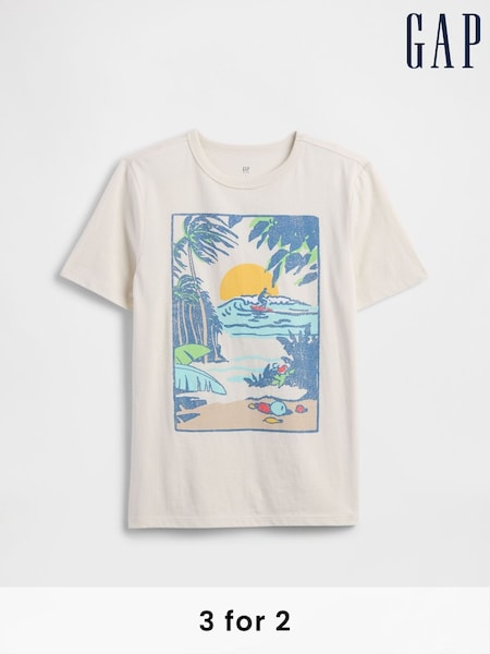 Gap Beige Graphic T-Shirt (F70152) | £10