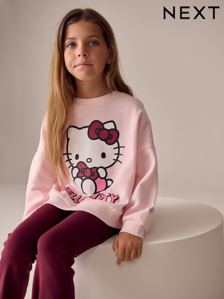 Pink Hello Kitty Long Sleeve Cosy Rib Sweatshirt (3-16yrs) (F70254) | £15 - £20