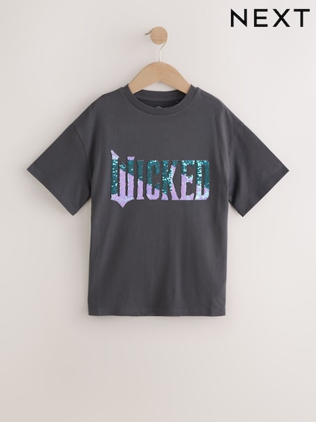 Charcoal Grey Wicked Wicked Oversized Graphic Print T-Shirt (3-16yrs) (F70256) | £15 - £20