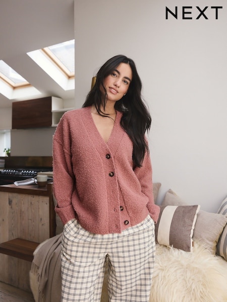 Pink Boucle Cardigan (F70294) | £32