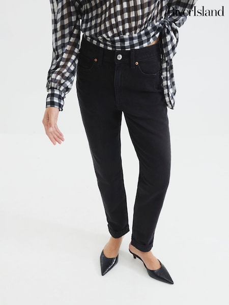 River Island Black Mom Fit Sculpt Jeans (F70297) | £50