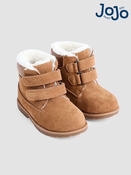 JoJo Maman Bébé Brown Leather Trainers (F70316) | £37.50 - £41.50