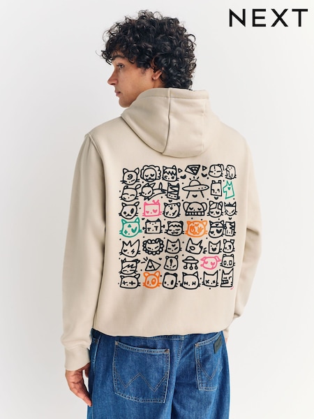 Stone Totcat Seminal License Graphic Print Hoodie (F70384) | £40