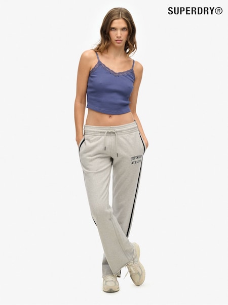 Superdry Grey Athletic Essentials Stripe Flare 100% Cotton Joggers (F70439) | £45