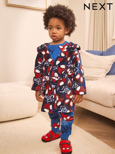 Navy Spiderman Fleece License Robe (12mths-10yrs) (F70453) | £16 - £22