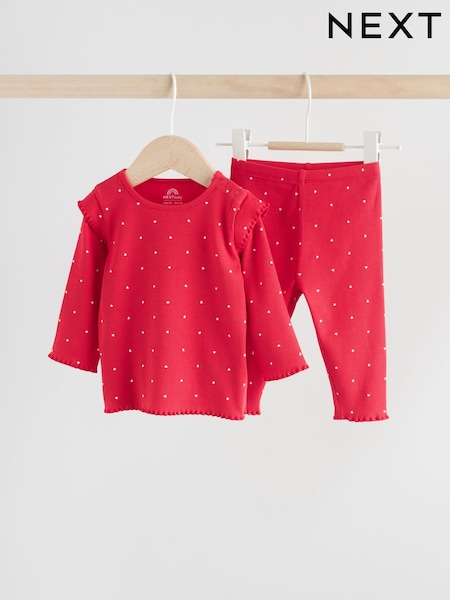 Red Top and Leggings Baby 2 Piece Set (0mths-2yrs) (F70476) | £10 - £12