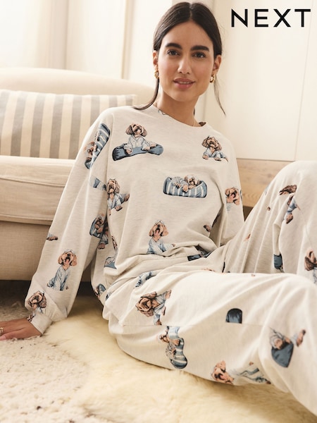 Grey Charlie The Cockapoo 100% Cotton Long Sleeve Pyjamas (F70522) | £26