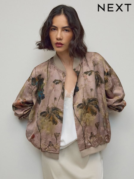 Floral Jacquard Bomber Jacket (F70539) | £68