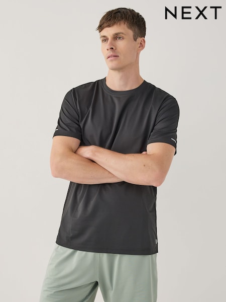 Black Active Gym Textured Training T-Shirt (F70553) | £14