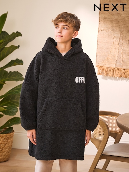 Black Offline Fleece Blanket Hoodie (3-16yrs) (F70565) | £30 - £38