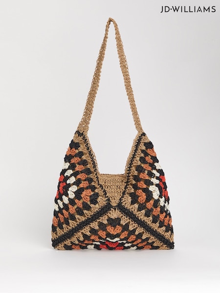 JD Williams Brown Packable Raffia Beach Bag (F70578) | £36