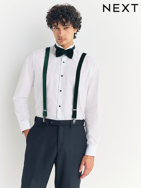 Green Velvet Braces and Bow Tie Set (F70635) | £18