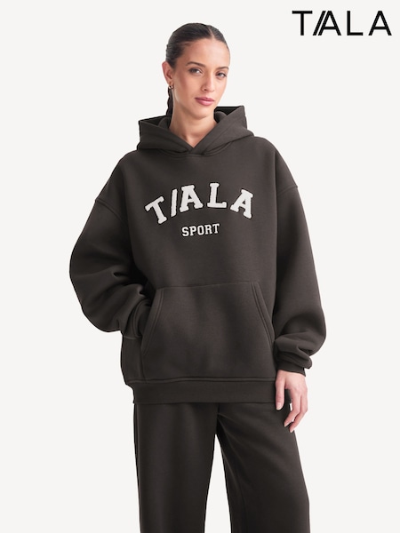 TALA Brown Oversized Volley Hoodie with Fleece (F70749) | £59
