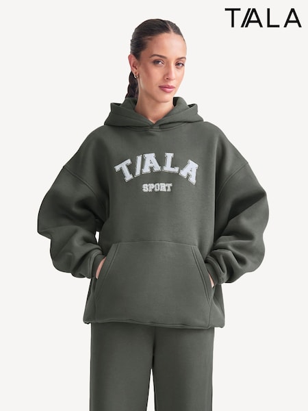 TALA Green Oversized Volley Hoodie with Borg (F70757) | £59