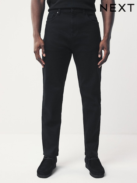 Black Regular Tapered Fit Motionflex Jeans (F70784) | £38