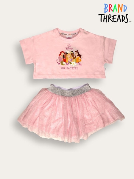 Brand Threads Pink Disney Princess Top and Tutu Set (F70866) | £20