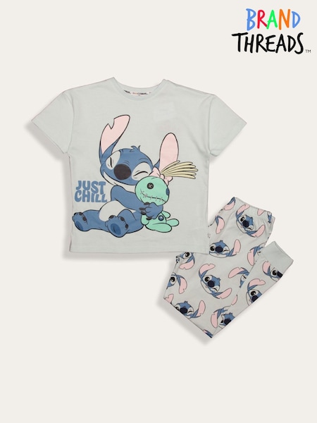 Brand Threads Grey Stitch 100% Cotton Pyjama Set (F70956) | £22