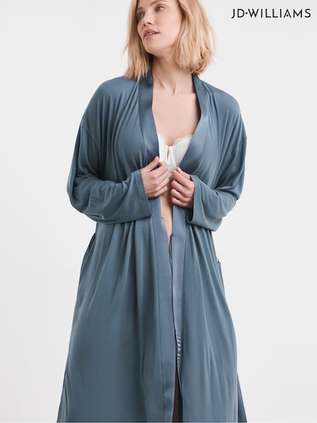 JD Williams Blue Viscose Satin Midi Gown (F70975) | £32