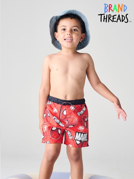 Brand Threads Red Spiderman Swim Shorts (F71003) | £17