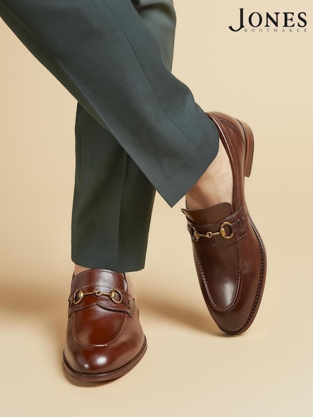 Jones Bootmaker Reece Leather Brown Loafers (F71104) | £120