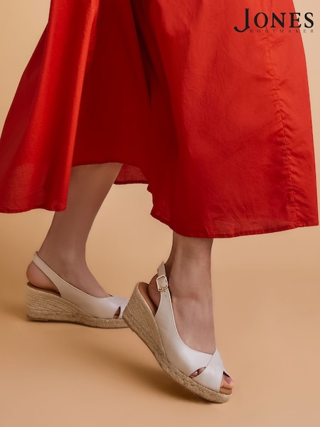 Jones Bootmaker Blue Raquelle Leather Heeled Espadrilles (F71122) | £89
