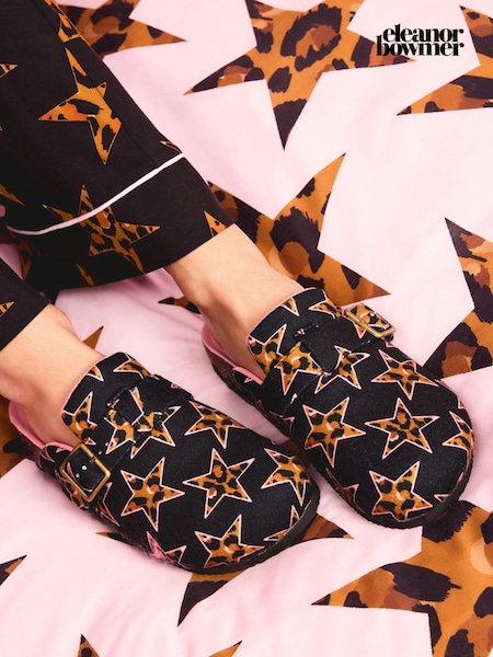 Eleanor Bowmer Leopard Print Star Mule Slippers (F71143) | £24