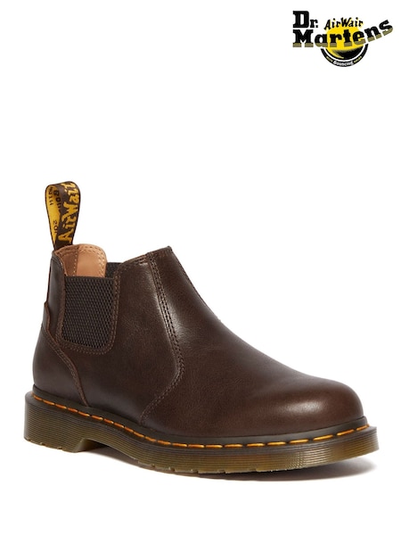 Dr. Martens Brown 2976 Lo Kelp Chelsea Leather Boots (F71161) | £160