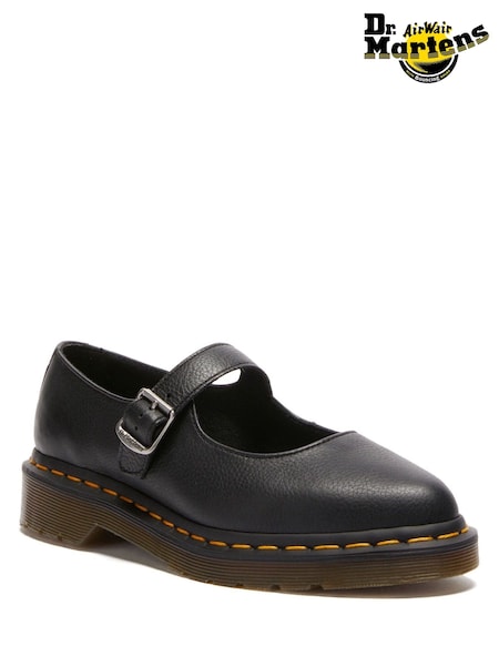 Dr. Martens Black Elphie Mary Jane Virginia Leather Shoes (F71185) | £140