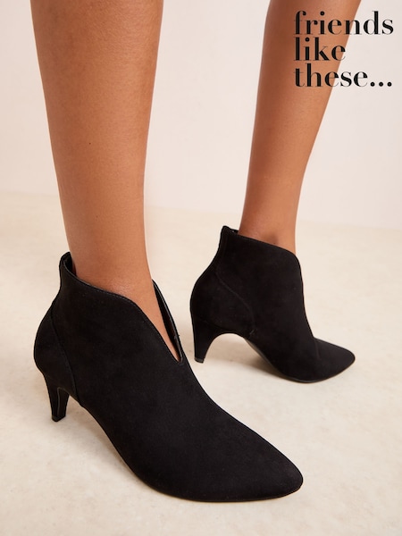 Friends Like These Black Wide Fit Formal Mid Heel Shoe Boots (F71381) | £36