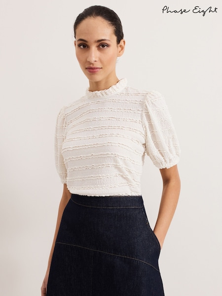 Phase Eight Cream Samiha Lace Top (F71498) | £55
