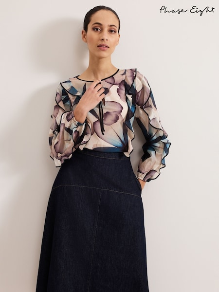 Phase Eight Black Cosmos Silk Blouse (F71506) | £99