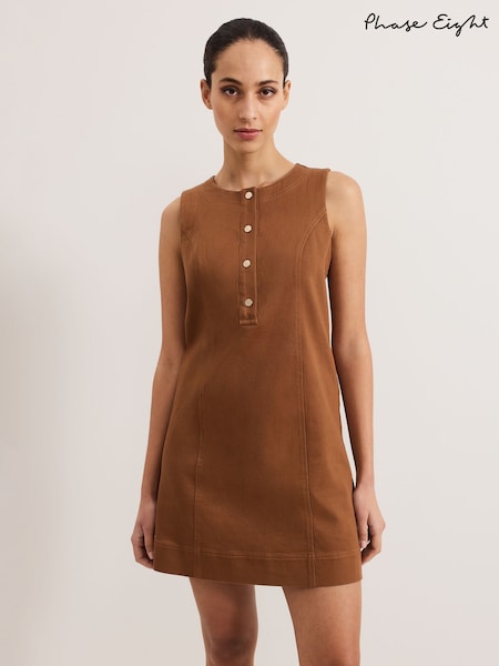 Phase Eight Brown Janah Denim Dress (F71520) | £110