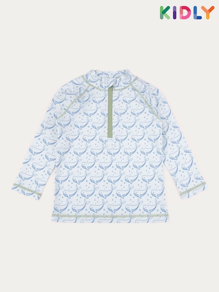 KIDLY Blue Recycled Zip Front Rash Vest (F71540) | £18