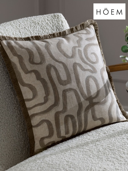 HÖEM Natural Lina Abstract Printed Cushion (F71761) | £19