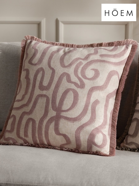 HÖEM Soft Pink Lina Abstract Printed Cushion (F71765) | £19