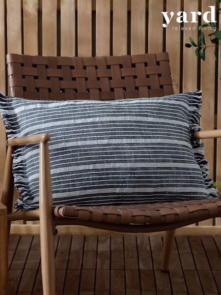 Yard Navy Tide Textured Stripe Outdoor Cushion (F71778) | £28
