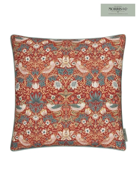 Morris & Co. Berry Strawberry Thief Piped Outdoor Cushion (F71799) | £22