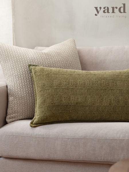 Yard Green Ramas Jacquard Feather Filled Cushion (F71803) | £28