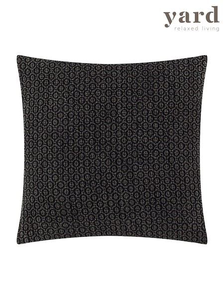 Yard Black Tryfan Textured Cotton Polyester Filled Cushion (F71805) | £20