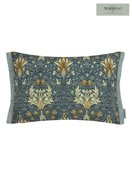 Morris & Co Indigo Snakeshead Printed Outdoor Cushion (F71813) | £20