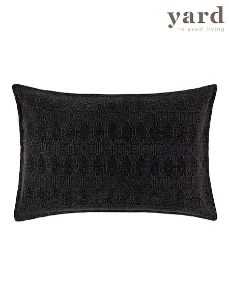 Yard Black Ramas Jacquard Polyester Filled Cushion (F71826) | £24