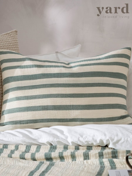Yard Eucalyptus Woven Stripe Feather Rich Cushion (F71830) | £28