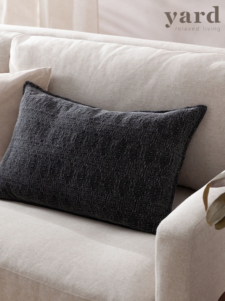 Yard Black Ramas Jacquard Feather Filled Cushion (F71842) | £28