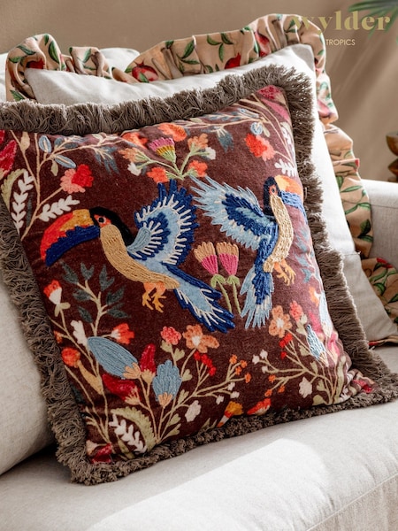 Wylder Multicolour Mirrored Toucan Polyester Filled Cushion (F71846) | £32