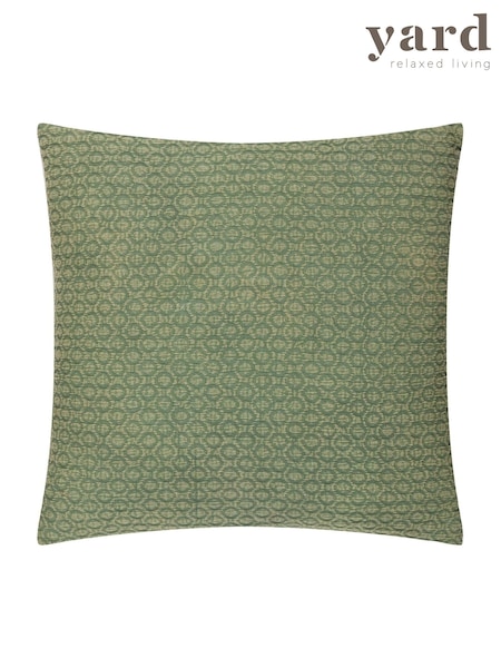 Yard Olive Tryfan Textured Cotton Polyester Filled Cushion (F71848) | £20