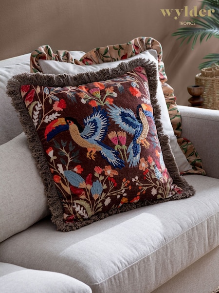 Wylder Multicolour Mirrored Toucan Feather Rich Cushion (F71851) | £36