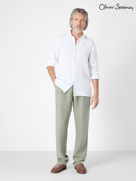 Oliver Sweeney Grey 100% Linen Trousers (F71866) | £139
